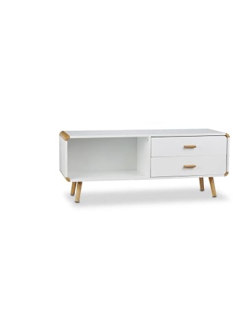 relaxdays Sideboard in Weiß - (B)120 x (H)48 x (T)40 cm