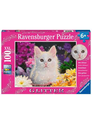 Ravensburger Ravensburger Kinderpuzzle - 13358 Glitzerkatze - 100 Teile Glitzerpuzzle für...