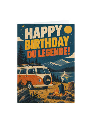 Mr. & Mrs. Panda Geburtstagskarte Camper Legende Design mit Spruch in Weiß