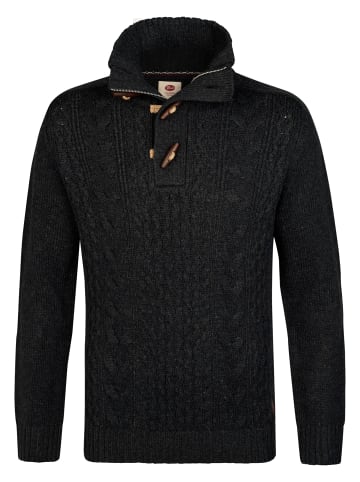 Petrol Industries Zopfstrick-Pullover riversteel in Schwarz