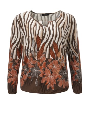 Aniston PLUS Langarmshirt in beige-braun