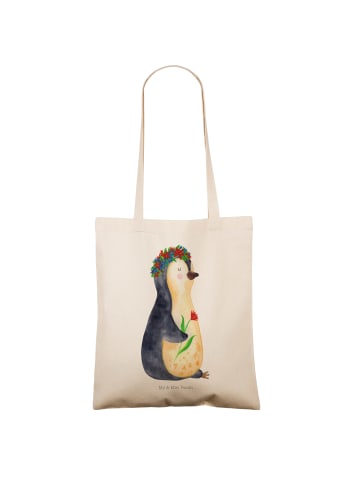 Mr. & Mrs. Panda Schultasche Pinguin Blumen ohne Spruch in Creme