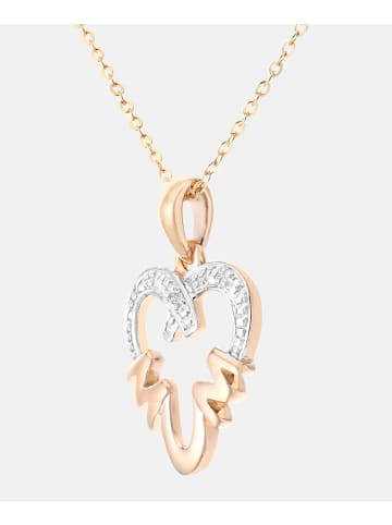 Diamant L'éternel Halskette mit Anhänger aus 375 Gelbgold mit Diamant Herz-Design