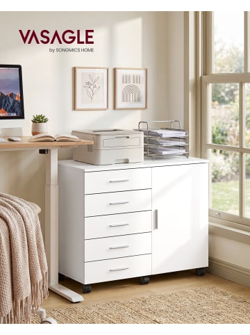VASAGLE Aktenschrank Custos in Weiß - (B)80 x (H)65 x (T)40 cm