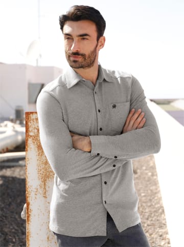 WITT WEIDEN Langarmhemd in grau-meliert