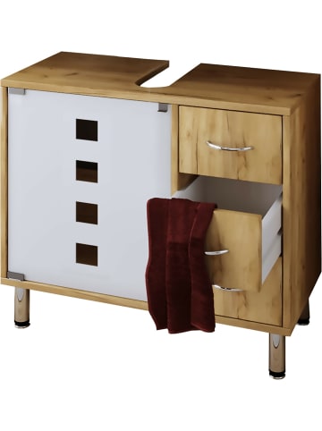 VCM  Holz Badmöbel Badunterschrank Darola Schublade in Honig-Eiche