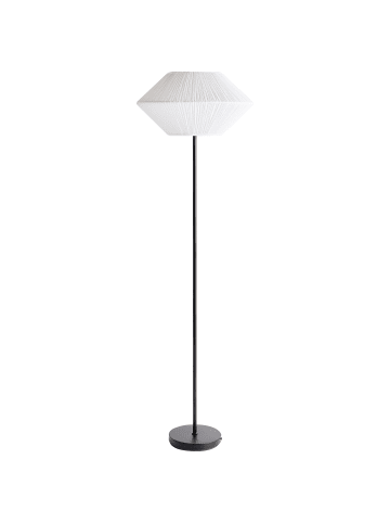 Beliani Stehleuchten MAKETSI in Weiß/Schwarz - (W) 47 x (H) 150 x (L) 47 cm