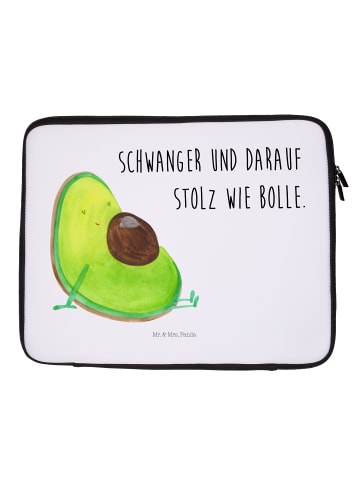 Mr. & Mrs. Panda Notebook Tasche Avocado Schwangerschaft mit Spruch in Weiß