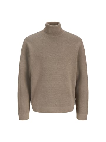 Jack and Jones Milano Stitch Knit Roll Neck in Taupe