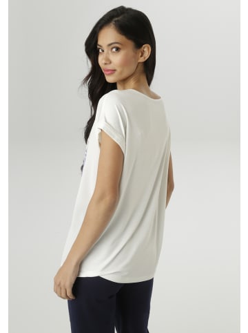 Aniston SELECTED Shirtbluse in weiß-beige-hellblau-taupe-blau-anthra