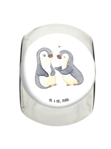 Mr. & Mrs. Panda Kaffeedose Pinguine trösten ohne Spruch in Weiß