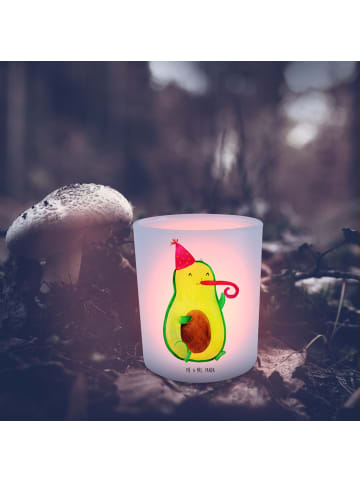 Mr. & Mrs. Panda Glas Windlicht Avocado Feier ohne Spruch in Transparent