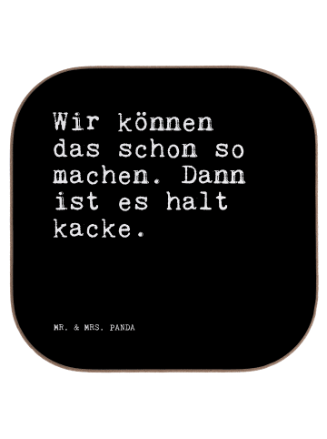 Mr. & Mrs. Panda Holzuntersetzer Wir können das schon... mit Spruch in Schwarz