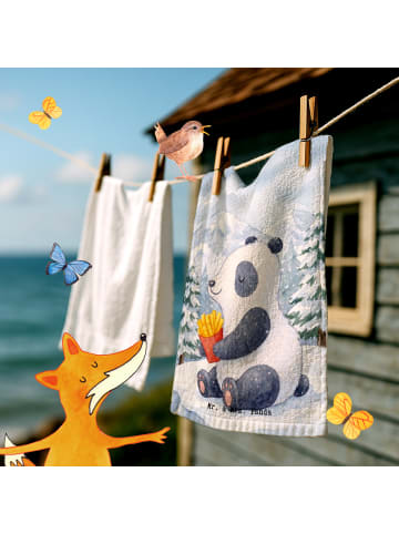 Mr. & Mrs. Panda Handtuch Panda Winter Pommes Design ohne Spruch in Weiß