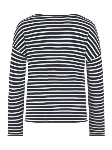 Betty Barclay Strickpullover mit U-Boot-Ausschnitt in Patch Dark Blue/Cream