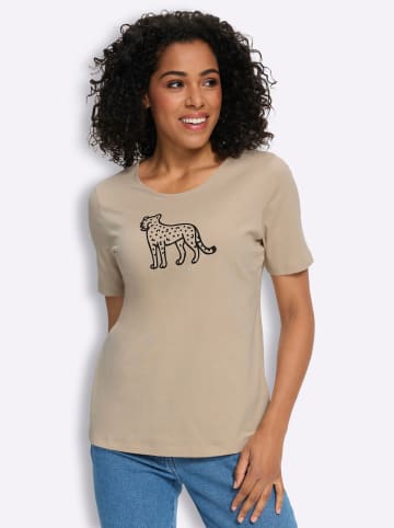 Sieh an! Doppelpack Shirts in beige + beige-schwarz-bedruckt