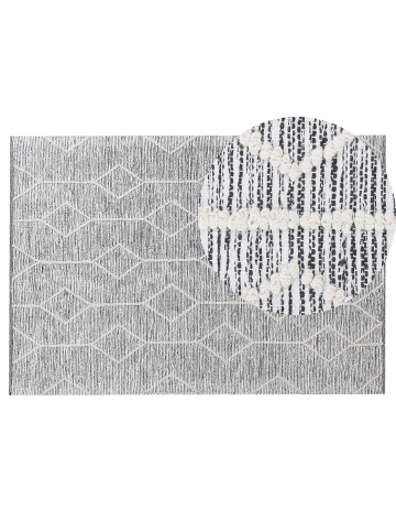 Beliani Kurzflor EDREMIT in Grau/Beige - (W) 140 x (H) 1 x (L) 200 cm