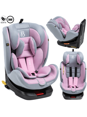 BeBelissimo Kindersitz I-SIZE 40-150 cm, 360, Kinderautositz - Eole in Rosa