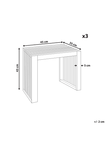 Beliani 3er-Set Hocker BELLANO in Braun