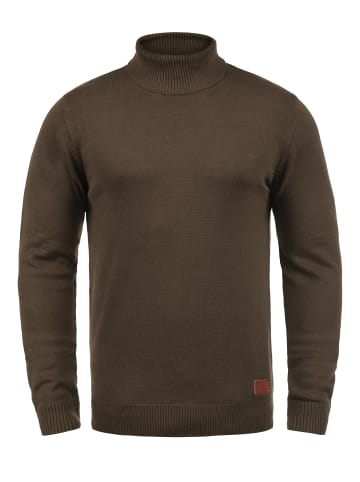 BLEND Rollkragenpullover BHLatif 20707474ME Strickpullover mit Ellbogenpatches in Braun