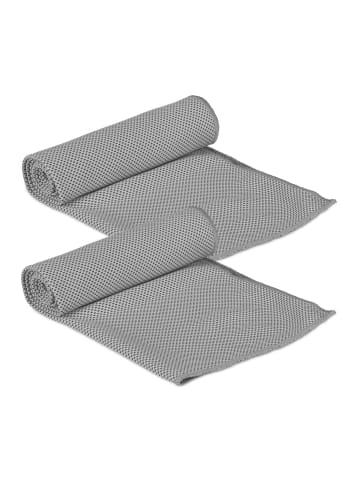 relaxdays 2er-Set: Kühlhandtuch in Grau - 90 x 30 cm