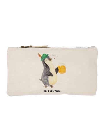Mr. & Mrs. Panda Kosmetiktasche Pinguin Bier ohne Spruch in Weiß