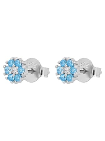 Adeliás Damen 925 Silber Ohrringe Ohrstecker mit funkelnden Zirkonia in silber