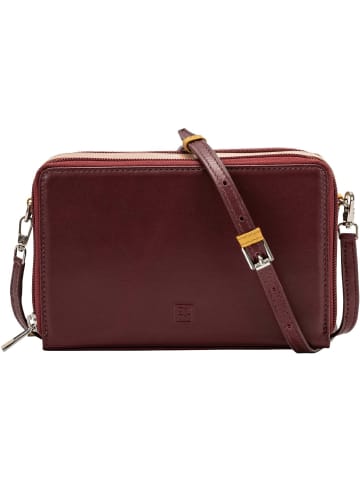 DuDu Umhängetasche Leder 19 cm in burgundy