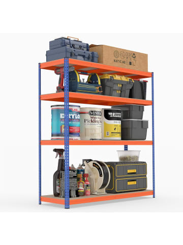 COSTWAY Schwerlastregal 4-stöckig 181 x 61 x 203 cm in Orange