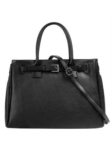Cluty Handtasche echt Leder in schwarz