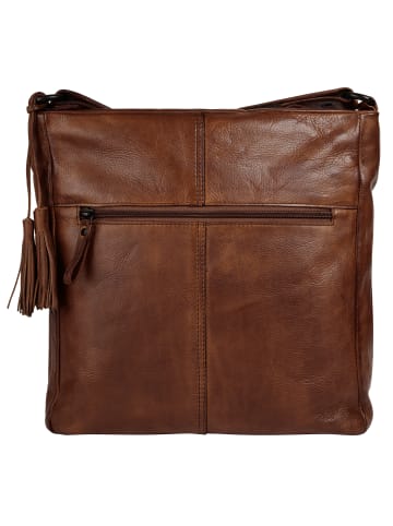 SPIKES & SPARROW Umhängetasche echt Leder in cognac