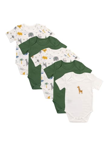 Schlummersack Bio Baby-Bodys kurzarm 5er-Pack in Dunkelgrün