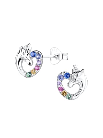 Alexander York Ohrringe, Ohrstecker EINHORN HERZ in 925 Sterling Silber, 2-tlg.