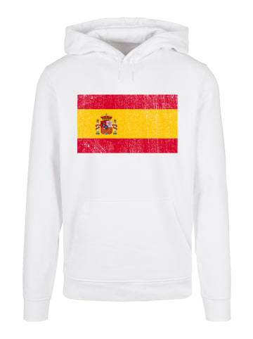 F4NT4STIC Basic Hoodie Spain Spanien Flagge distressed in weiß