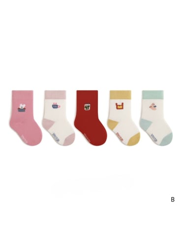 MUNADUNA 5er Set Kinder Socken – Denimrosa