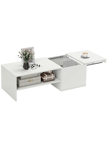 HOMCOM Kaffeetisch-110L x 52B x 36H cm-Weiß