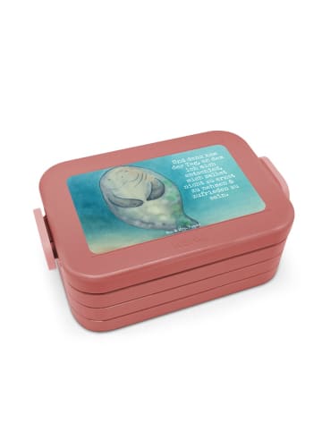 Mr. & Mrs. Panda Lunchbox Seekuh Happy Design mit Spruch in Rot Pastell