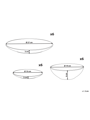 Beliani 18-tlg Tafelservice VIVANI in Grau