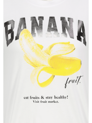 Sublevel Spruchprint Shirt Rundhals Kurzarm Regular Fit in Weiß-2