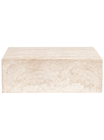 Beliani Couchtisch NOBRES in Beige - (W) 66 x (H) 30 x (L) 90 cm