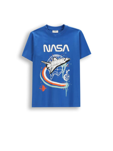 Coccodrillo Baumwoll-T-Shirt mit kurzen Ärmeln in blau