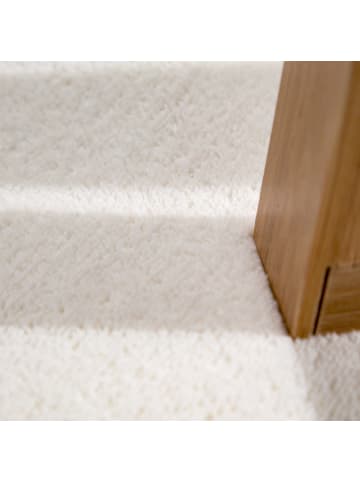 KADIMA DESIGN Waschbarer Teppich Badezimmer waschmaschinenwaschbar Unifarben in Creme