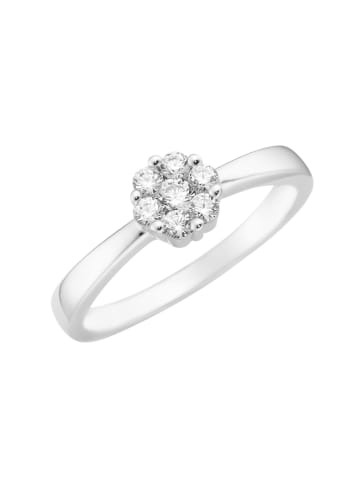 Smart Jewel Ring Blüte, Zirkonia Steine in Silber
