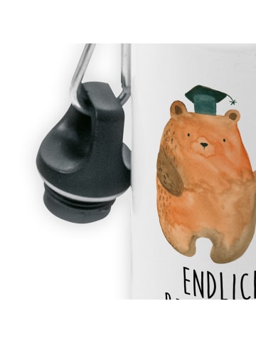 Mr. & Mrs. Panda Trinkflasche Bär Prüfung mit Spruch in Weiß