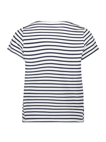 CARTOON Kurzarm-Shirt mit Rundhalsausschnitt in Weiß/Dunkelblau