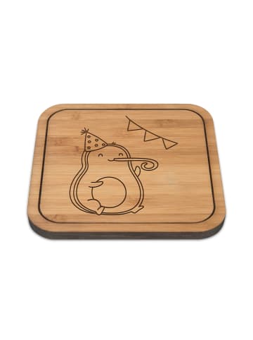 Mr. & Mrs. Panda Getränkeuntersetzer Avocado Party Zeit ohne Spruch in Transparent