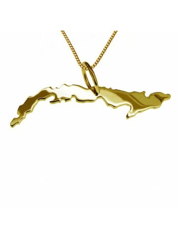 Schmuckador 50cm Halskette + Kuba Anhänger in 585 Gelbgold in gold