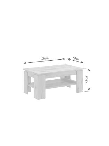 ebuy24 Couchtisch Titan Grau 100 x 60 cm