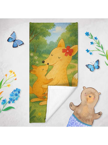 Mr. & Mrs. Panda Handtuch Fuchs Mama Design ohne Spruch in Gelb Pastell