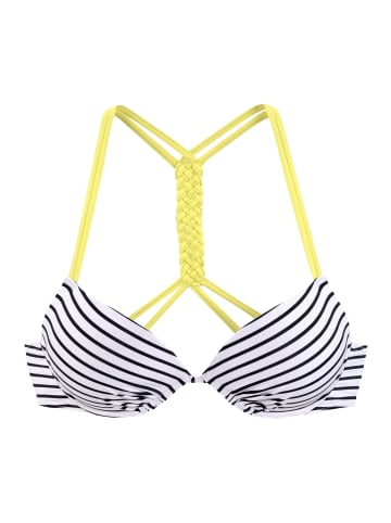 Venice Beach Push-Up-Bikini-Top in schwarz-weiß-limette